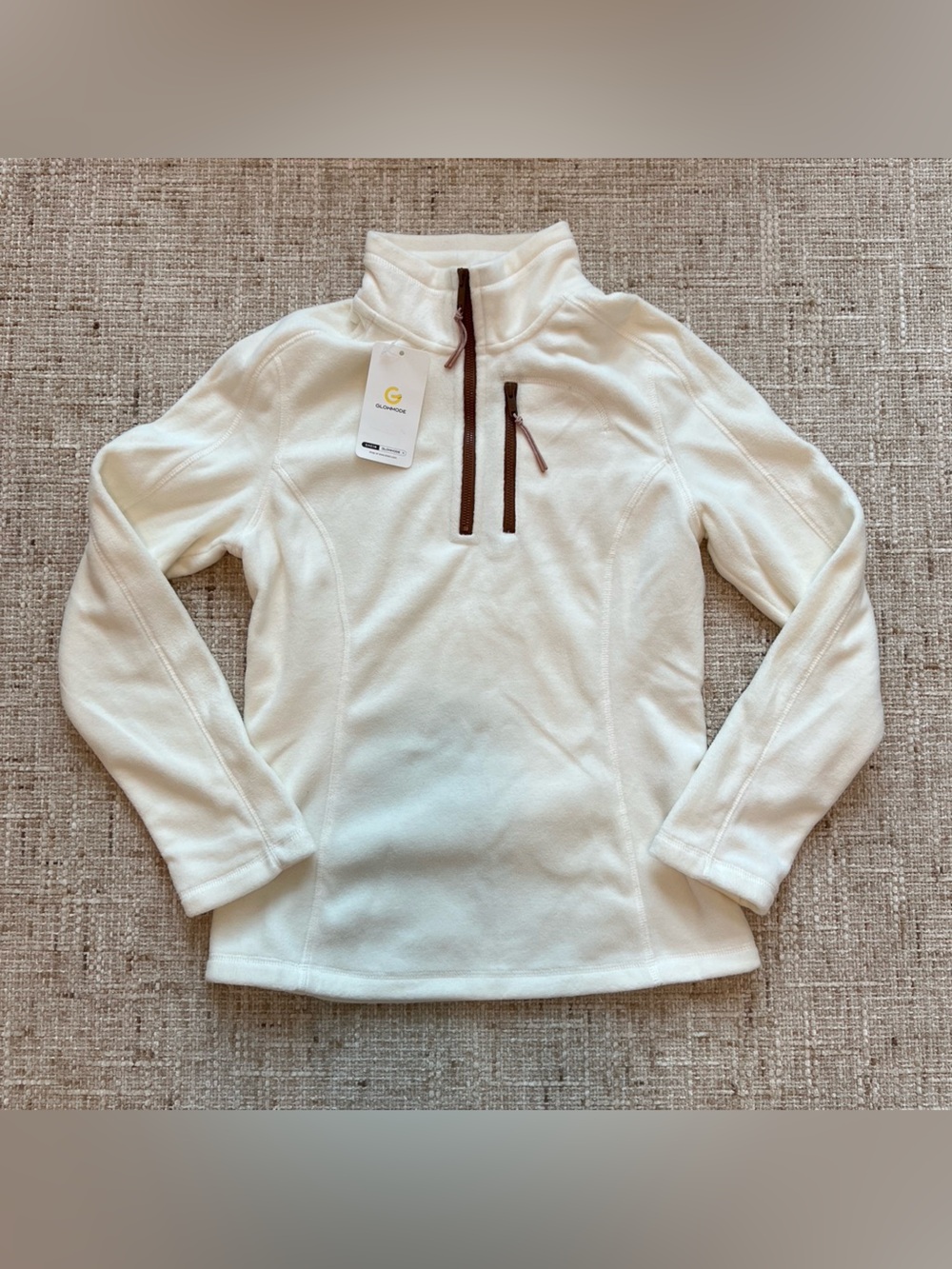 Glowmode Women’s Cream Quarter-Zip Fleece Pullover